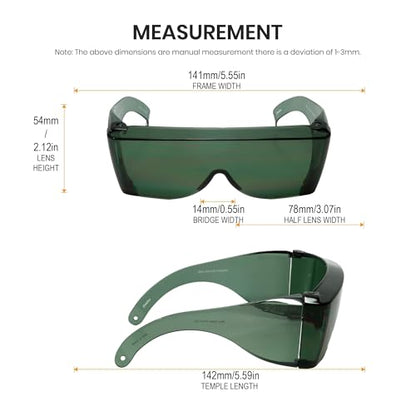 Calabria 3000 Fitover Safety Glasses with Uni-Lens – [Copper/Green/Smoke - 3 Pack] Wrap Around Eye Protection | Anti-Fog Scratch Resistant | Protective Eyewear - color: Copper/Green/Smoke 3-pack