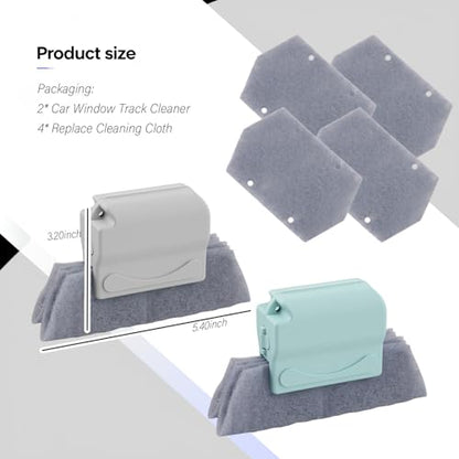 2PCS Car Magic Window Track Cleaner,2026 New Detachable Window Sill Cleaner Tool with Non-Slip Handle,Windows Groove Cleaning Brush as Car Cleaning Supplies for Air Vents/Door Tracks