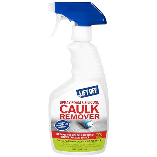 Motsenbocker’s Lift Off 41116 16-Ounce Silicone Latex Caulk and Foam Sealant Remover Spray is Safe on Showers, Construction Adhesives, Stainless Steel, Ceramic Water-Based, White - size: Pack of 1