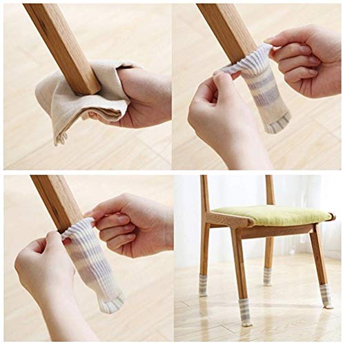 Ulalaza 32Pcs Chair Leg Floor Protectors Knitted Furniture Feet Non-Slip Wear-Resistant Noise-Reducing Chair Covers Caps Set (Style 1-cat paw) - color: Style 1-cat Paw