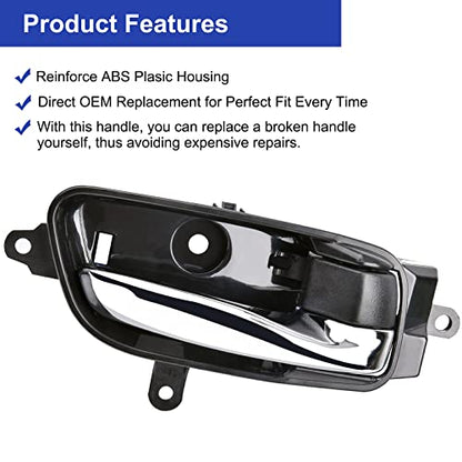 Driver Side Inside Interior Door Handle Front Rear Left with Repair Kit for 2013-2017 Nissan Altima Pathfinder, 2015-2017 Titan, 2016-2017 Titan XD, 2015-2017 Nissan Murano - size: Driver Side
