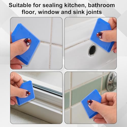 12pcs Caulking Tool Kit, Professional Caulk Remover & Sealant Finishing Smoothing Tool Set Portable Reuse Grout Scraper for Kitchen Bathroom Window & Floor Joints Sealing