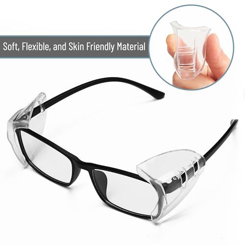 UNCO- Safety Side Shields for Glasses, 2/4/6/10/12/16/20/24/30/32 pcs, Safety Glasses Side Shields for Eyeglasses - style: 12 Pcs