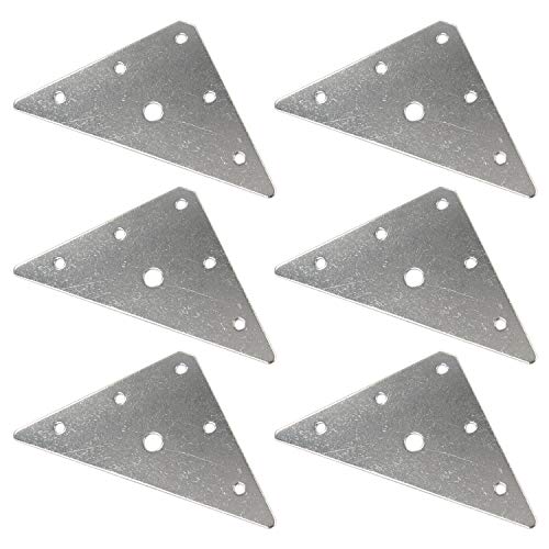 Mending Plates Karcy Straight Brackets 4.3" Flat Corner Braces for Repairing Furniture Silver Stainless Steel Set of 6
