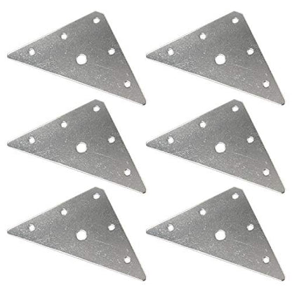 Mending Plates Karcy Straight Brackets 4.3" Flat Corner Braces for Repairing Furniture Silver Stainless Steel Set of 6