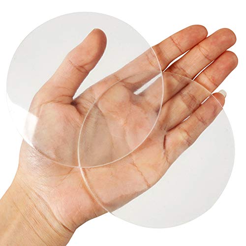Strongest Door Knob Wall Shield, Transparent Round Soft Rubber Wall Protector Self Adhesive Door Handle Bumper Pack of 2 (Large Round Style 3.54", Clear) - color: Clear, size: Large Round Style 3.54" 2PCS