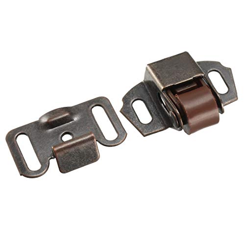 uxcell Retro Cabinet Wardrobe Door Single Roller Catch Ball Latches Hardware Copper Tone