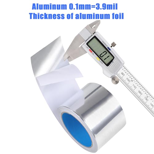 Romeda Aluminum Foil Tape, 3 inch x 65 Feet (3.9 mil), Insulation Adhesive Metal High Temperature Heavy Duty HVAC Tape, Silver for Ductwork, Dryer Vent, HVAC - size: 3 Inch X 65ft