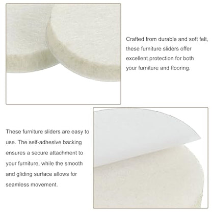 uxcell Furniture Pads, 36Pcs 0.75" - Round Self Adhesive Felt Furniture Pads, Floor Protectors for Furniture Feet Chairs Legs Hardwood Floors (Beige) - size: 0.75"