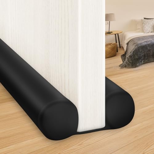 MAXTID Large Door Draft Stopper 30 Inch for Small Size Bedroom Door, Fits 0.5 to 1.7" Gaps Draft Light Blocker Black Door Draft Guard for Bottom of Doors Adjustable Twin Sided Door Draft Stopper - color: Black, size: 30" (Up to 1.7" Gaps)