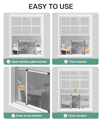 Paramondo Expandable Window Screen, Horizontal (20" H x 28.6" - 54" W, 4 Pack) Adjustable Window Screens, Replacement Window Screens for House Windows - size: Large (20" H x 28.6"-54" W, 4 Pack)