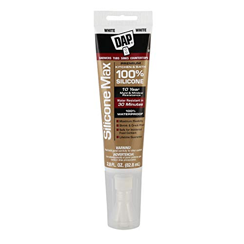 DAP Silicone Max Kitchen & Bath Sealant, White 2.8 Oz (7079808795)