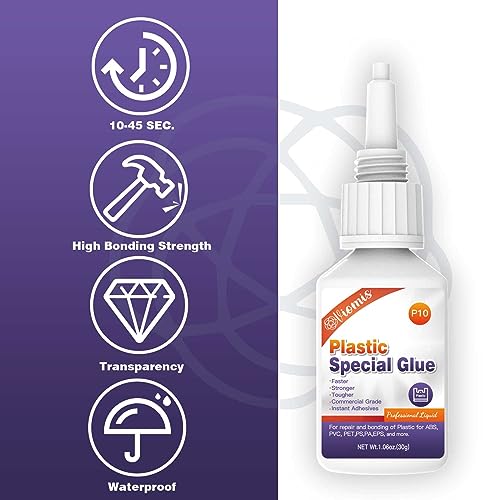 30g Plastic Glue, Instant Super Glue for Plastic, Fast Dry Strong Plastic Adhesive for Acrylic, Model, DIY Crafts, Tube, PVC, Vinyl, ABS, PBT, PS, PA, PC, PM, MA, Nylon - size: 30g*1, style: Plastic Glue