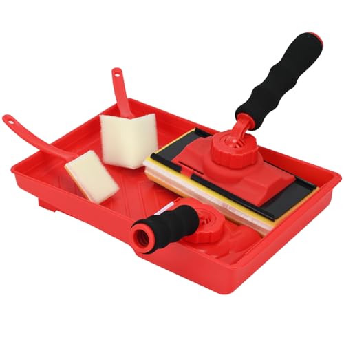 Professional 7-Inch Paint Edger Kit with 360° Pivot Handle | 10-Piece All-in-One Set Includes Trim Edger, Corner Pad, Detail Brush, Tray & Refill Pads | for Walls, Ceilings, Baseboards