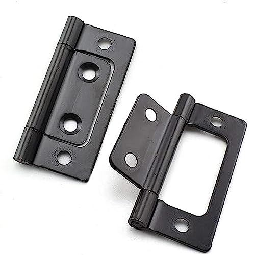 Bi-Fold Door Hardware 8 Pack Non-Mortise Door Hinges Heavy Duty Bifold Butt Cabinet with Mounting Screws Stainless Steel Ball Bearing Black