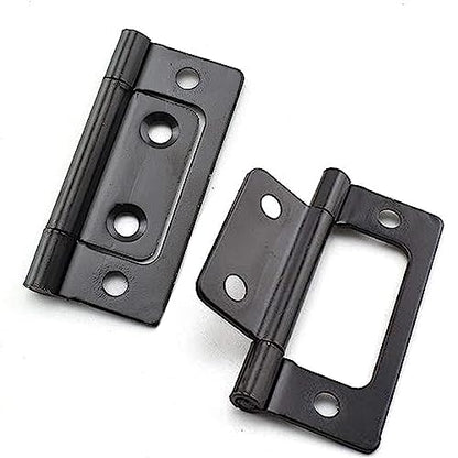Bi-Fold Door Hardware 8 Pack Non-Mortise Door Hinges Heavy Duty Bifold Butt Cabinet with Mounting Screws Stainless Steel Ball Bearing Black