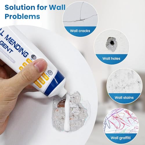 3 Pack Drywall Patch Repair Kit, Wall Mending Agent for Holes & Cracks, Drywall Patch Repair Kit with Spackle Paste, Wall Repair Paste for Nail Holes, Dents & Small Damage