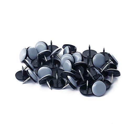 Furniture Glides Sliders-Furnigear PTFE (Teflon) Chair Leg Movers Sliders for Carpet Surface - Move Your Furniture Easy & Safely - Best Floor Protector (3/4" Nail, 40pack, not for Wood Floors) - color: Grayish Blue, size: 3/4"-40 pack