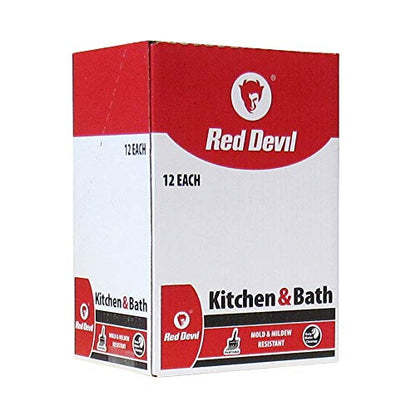 Red Devil 0887 Kitchen & Bath Low Odor Silicone Sealant, 10.1 Oz, Clear, Pack of 12 - color: Clear, size: 10.1 oz., style: 12 - Pack