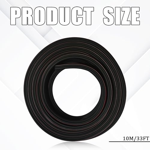 1PCS Car Door Seal Strip, Rubber Double Layer Weather Stripping, 32.8ft 5 Hole Self-Adhesive, Universal for SUV, Truck, RV Hood Cover Tailgate