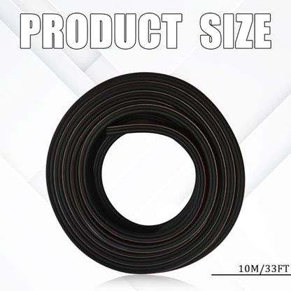 1PCS Car Door Seal Strip, Rubber Double Layer Weather Stripping, 32.8ft 5 Hole Self-Adhesive, Universal for SUV, Truck, RV Hood Cover Tailgate