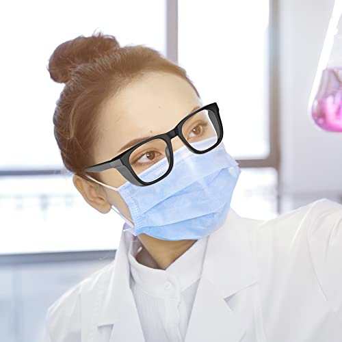 DILANCO Clear Safety Glasses Goggles With Side Shields for Women Men,Fog & Scratch-Resistant Complete UV Protection Eyewear - color: Black&red