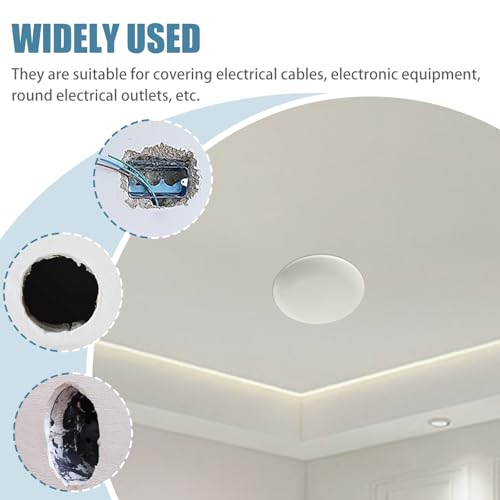 CP3540 Ceiling Cover Plate, Round Electrical Box Cover for 3-1/2" to 4" Holes - 5 Pcs (White)