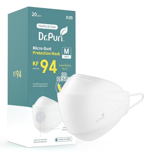 Dr.Puri [20 Pack] New Micro-Dust Protection Face Premium Mask (KF94) - color: White
