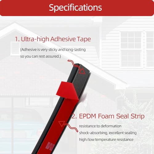 Foam Rubber Seal Strip, Self-Adhesive Rectangle EPDM Rubber Weather Stripping for RV, Boat, Auto, Truck, Marine, Garage Doors/Window and More, W:0.5"; H:0.25",13FT - size: (0.5inch ; 0.25inch)13ft