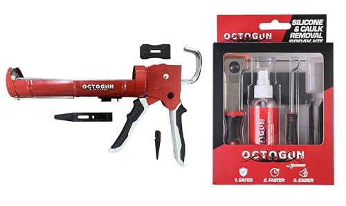 Octogun 930-GTD Caulk Gun by Newborn and Octogun Silicone/Caulk Removal Kit - style: Gun + Removal Kit