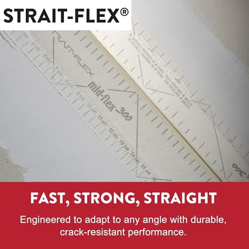 Drywall Tape – Mid-Flex Corner Tape for Drywall Repair – Flexible Roll for Inside, Outside and Off-Angle Corners – Clean Finish, No Cracks or Fuzz – 3" x 100' Roll