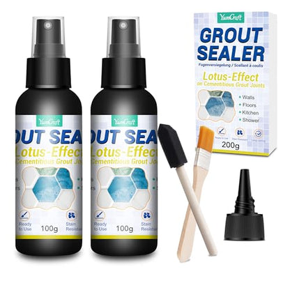 Grout Sealer 7oz/200g, Waterproof Penetrating Sealant with Squeeze Tip, Professional Stain Repellent, Clear Tile Sealer for Ceramic Marble Granite Stone, Indoor Outdoor Shower Bathroom Floors