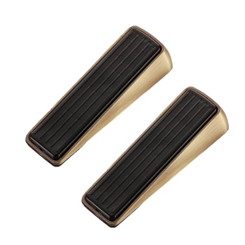 Premium Door Stopper, Heavy Duty Wedge Zinc Rubber Door Stop Floor Surfaces, Non-Scratching Doorstops Big for Home Office School Heavy Door Tile, Concrete, Carpet, Wooden Floor(2 Packs)