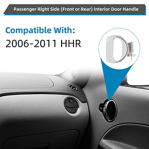 DEAL AUTO ELECTRIC PARTS Chrome Interior Door Handle, Front/Rear Passenger Right Side, with Metal Pin & Spring Replacement Kit, Compatible with 2006-2011 Chevy HHR, Replaces 19299613 20897806 - style: Right Front or Rear