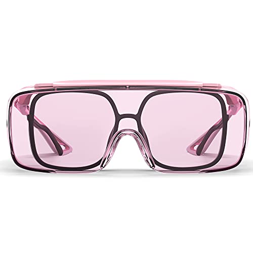 Safety Glasses Anti Fog Goggles Protective Eyewear Blue Light Blocking Anti Dust UV Protection Glasses For Men Women - color: Pink
