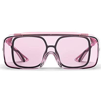 Safety Glasses Anti Fog Goggles Protective Eyewear Blue Light Blocking Anti Dust UV Protection Glasses For Men Women - color: Pink