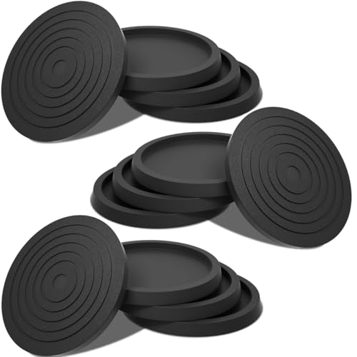 2.5in 12Pcs Furniture Coasters Non-Slip Bed Leg Pads Round Rubber Anti Sliding Caster Cups for Hardwood Floors Black - size: 2.5in Black 12Pcs
