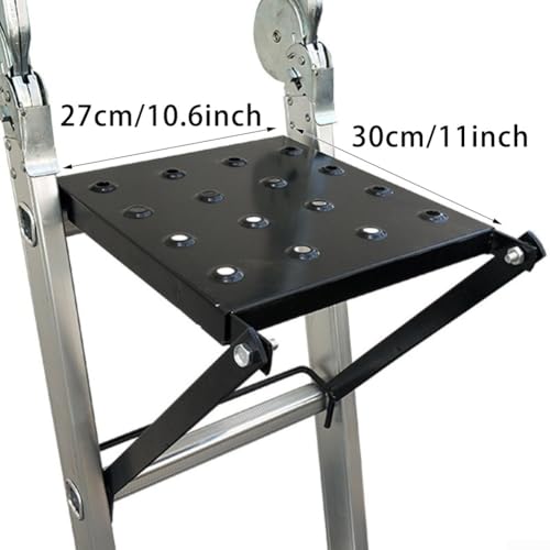Ladder Work Platform Anti-Slip Ladder Accessories Step Ladders Extension Ladders Work Stand System Ladder Tray For Painters And Tools Holds 330 Pound 11.8 * 10.62”