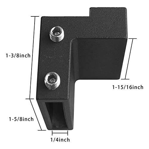 2PCS Barn Door Stopper for Sliding Barn Door Flat Track, Perfect Replacement Sliding Door Hardware Accessories, Black (Fit for Track: Width: 1-7/16 in-1-5/8 in, Thickness: 1/4 in)