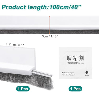 uxcell Door Sweep, 1.2" x 40", White, 1 Pcs, 1 Set, 1 Item - color: White