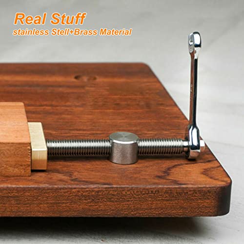 2 Pack Bench Dog Clamp with 4 Pack Woodworking 3/4 Inch Bench Dogs Hole Clamp Adjustable Workbench Stop Stainless Steel Brass Carpenter Tool (19mm)