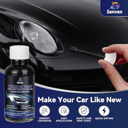 Car Black Paint Touch Up Cars Scratch Repair for Vehicles, Rim High-Gloss Black Paint Pen 30ML Quick Drying Automotive Scratch Repair, Non-toxic 1.5 oz Easy to Use - color: Blaxk
