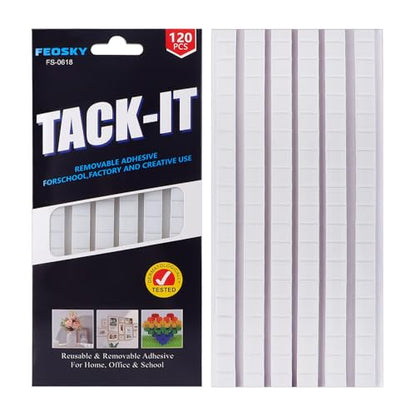 Feosky Adhesive Poster Sticky Tack Putty, Reusable and Removable Adhesive Putty, 120PCS, Mounting Putty for displaying Wall Paintings, Museum Art Photography, Picture, Crafts (White, Pack of 1) - color: White, size: 1Pack