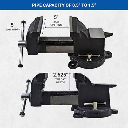 Yost Vises 905-AS 5" Heavy Duty Steel Bench Vise - size: 5", style: Heavy Duty