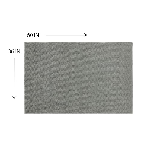 Mohawk Home Oil Spill Moisture Barrier Mat Utility Solid Gray 3' X 5' Other Perfect for Kitchen, Living Room, Kids Room, Dining Room, Hallway, Office, Garage, Entryway, Bathroom, Laundry Room - size: 3' x 5' (Rectangular)