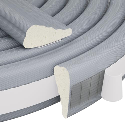 196" Wedge-Shape Weather Stripping Door Seal, Soundproofing Noise Blocker, Winter Insulation for Window and Door, Self Adhesive Foam Anti-Collision Strip, Door Gap Filler Light Blocker, Gray - color: Gray, size: 196"