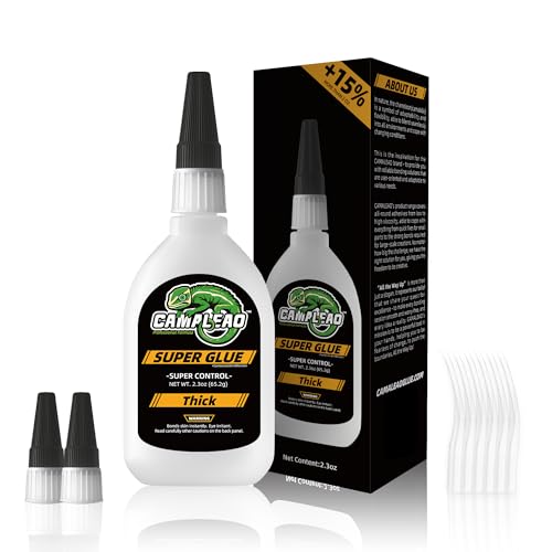 Thick Super CA Glue Kit 2.3 oz, Heavy Duty Clear Superglue Repair Wood Metal Plastic Shoe Ceramic Leather, Strength Instant Cyanoacrylate Adhesive for Woodworking Large Gap Crafts Archery Fletching - size: 2 oz., style: THICK VISCOSITY