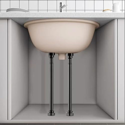 Sink Support Legs Adjustable, Undermount Basin Brackets Black Furniture Leg, Stainless Steel Support Poles Repair Kit for Kitchen Sink Table Leg(2*Height 40-55cm(15.7"- 21.6")) - size: 2*Height 40-55cm(15.7"- 21.6")