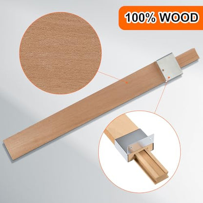Maitys 2 Pcs Wooden Drawer Slides Bottom Mount Classic Center Guide Track with Metal Slide Glides Traditional Wood Drawer Rails for Dresser Replacement (14 Inches) - size: 14 Inch