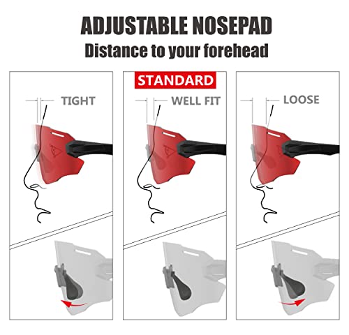 RIDE YOUR WAY Professional wrap around Frameless Cycling Sunglasses for Men and Women - color: Q588k-sw-fm